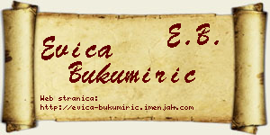 Evica Bukumirić vizit kartica